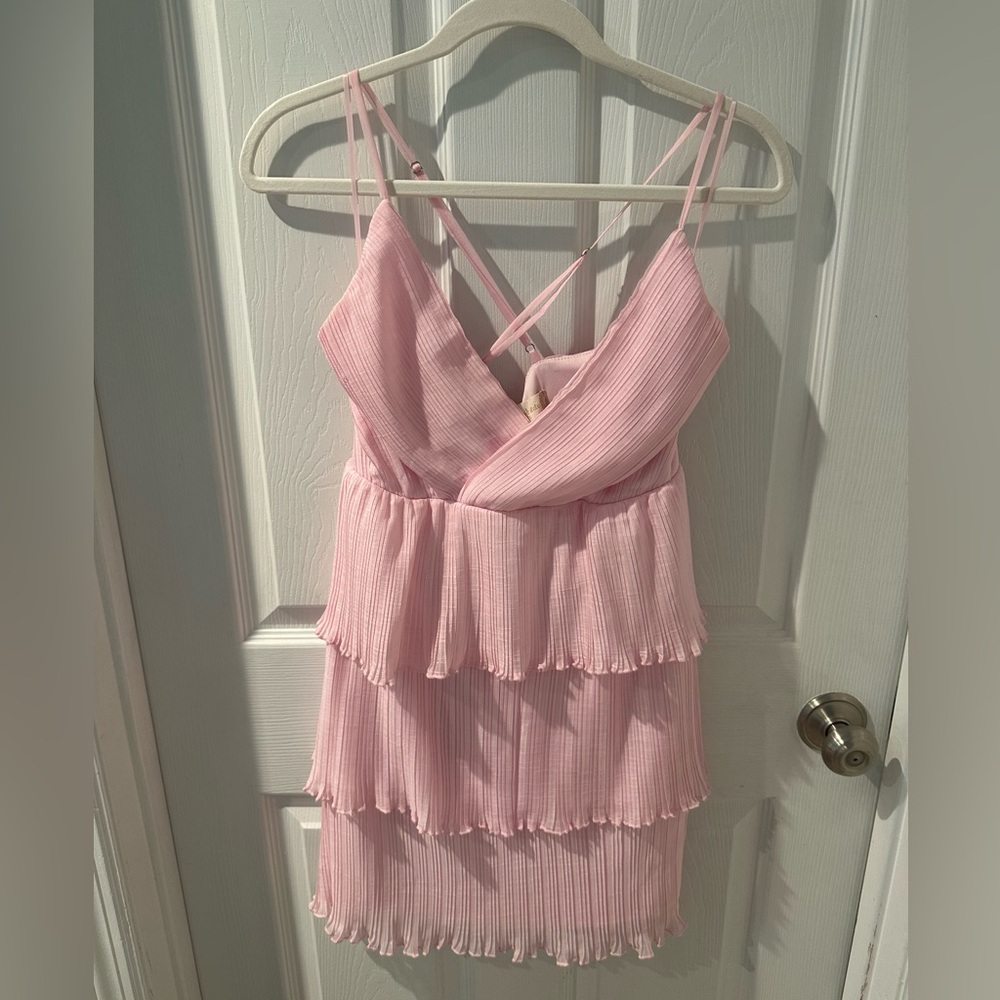 Altar'd State Light Pink Tiered Dress Size Small